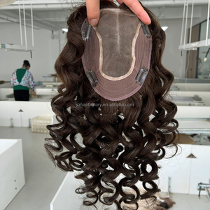 Wholesale 12A European Hair 6x7'' Human Hair Pieces Hair Toppers for Women European Virgin Cuticle Aligned Mono Lace Topper - Product Image 4