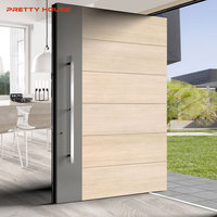 Puertas Pivotantes de Aluminio Comerciales Modernas con Vidrio Esmerilado, Diseño Francés, para Entrada Exterior y Uso en Centros Comerciales y Residencias