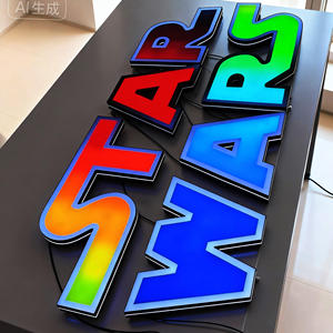 Letras luminosas <span class=keywords><strong>LED</strong></span> 3D personalizadas, impermeables, con iluminación RGB, para decoración de tiendas y negocios. - Product Image 3
