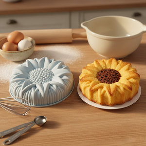 Moldes de Silicona Antiadherentes con Forma de Flor para Pasteles, Moldes para Hornear Pasteles, Utensilios de Reposterí<span class=keywords><strong>a</strong></span> Perfectos para Pasteles, Gelatina, Pan, Gelatinas - Product Image 1