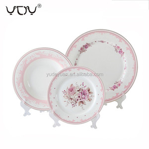 Thiết Kế Theo Yêu Cầu Vàng Bạc Rim China Bone 10.5 + 8 + 7.5 Inch 18Pcs Đĩa Ăn Sáng Bộ Đồ Ăn Tối - Product Image 1