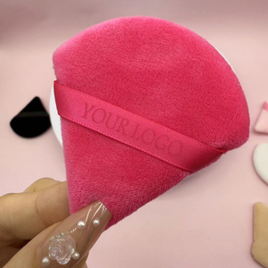 Borla de Maquillaje Triangular de Terciopelo con Logotipo Personalizado, Borla de Algodón para Fijar Maquillaje, Herramienta Cosmética Suave para el Rostro - Product Image 4