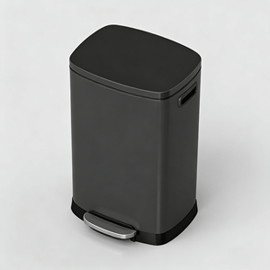ถังขยะทรงสี่เหลี่ยมพร้อมฝาปิดแบบเงียบสำหรับห้องครัว ห้องน้ำ บ้าน ถังขยะในร่ม - Product Image 2