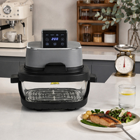 Friteuse à air en verre non toxique de 4 L avec logo personnalisé, 1500 W, pour appareils électroménagers sains, avec bol visible pour une cuisson croquante, pour la vente en gros