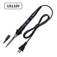 Soldador Eléctrico de Temperatura Ajustable 80W 220V / 110V LCD, Herramientas Manuales para Soldadura y Reparación