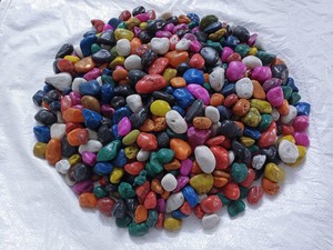 Guijarros de paisajismo de jardín de piedra Natural pulida multicolor, gravas decorativas recubiertas de resina y resina de grava de piedra - Product Image 3