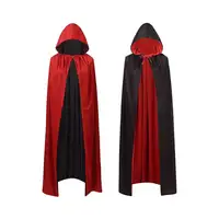 1pc Men's Short Black Hooded Cape, Perfect For Halloween Parties