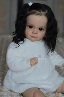 NPK-Muñeca de bebé Reborn de 60CM, juguete de bebé de Maggi en color negro, pelo enrutado, tacto suave, piel 3D con venas Visible, muñeca de Arte de alta calidad