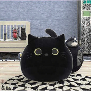 Peluche chat noir, coussin, jouet doux, animaux en peluche, poupée chat anime, jouets en peluche pour garçons, filles, amis, décoration de chambre - Product Image 2
