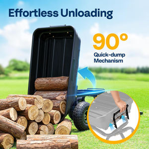 4 <span class=keywords><strong>Cu</strong></span>.<span class=keywords><strong>Ft</strong></span>. Chariot à benne basculante en poly de <span class=keywords><strong>10</strong></span> "sans pneus plats avec poignée rotative à 180 °, chariots et wagons de jardin robustes d'une capacité de 600 lb - Product Image 4