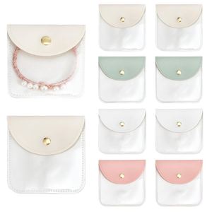 Clear <b>Small</b> Pouches Square Pu Leather and Pvc Gift Travel Jewelry <b>Bags</b> for Ring Bracelet Necklace - Product Image 1