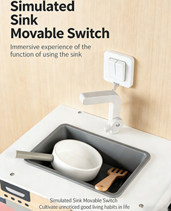 Jouet en <span class=keywords><strong>bois</strong></span> pour enfants, vert, pour l'éveil éducatif, avec jeu de rôle de cuisine, poupée chat, cuisinière de simulation et cuisinière de cuisine - Product Image 6