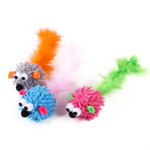 Plush feather cat toy Colorful fish teaser cat toy pet supplies Chew chew chew tooth cat toy