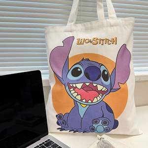 Bolso de lona liso reutilizable Stitch, bolsos de compras de lona de hombro para mujer con asa de <span class=keywords><strong>cuerda</strong></span> - Product Image 4