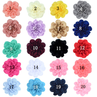 Fleur en mousseline de soie 1 pièce, 10cm, épingle à cheveux pour enfants et bébés