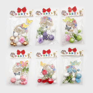 Cake Topper 12 piezas Set Party Faux Ball Set Decoración Mariposa Toppers Pasteles de <span class=keywords><strong>flores</strong></span> para Navidad Boda Aniversario Pasteles - Product Image 6