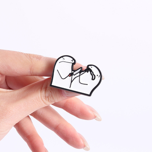 Broches de Esmalte con Memes de Flork, Figura Divertida con Pistola y Cuchillo, Broche de Solapa de Dibujos Animados Simple Force, Venta al por Mayor - Product Image 4