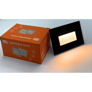 4W LED Warm Light Step Light Encastré 503 Cadre en verre noir Boîtier IP65 3000K Path Lights - Product Image 2