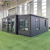 Casa Container di Lusso Espandibile 20ft/40ft, Casa Mobile Prefabbricata Moderna con 2, 3 o 4 Camere da Letto, Certificata CE RoHS