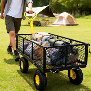 Robuster Garten-Transportwagen mit Abnehmbaren Seitenwänden und Luftreifen 180 °   Drehbarer Rutschfester Griff Garten-Kippwagen - Product Image 1