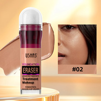 Base de Maquillaje Líquida de Larga Duración USHAS con Esponja, Producto de Belleza en Crema Resistente al Agua para Paleta de Cosméticos