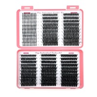 Cils en grappe faits à la main de style naturel, doux et confortables, extension de cils segmentée, 3D, style féerique, pointe mixte, réutilisable
