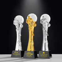 Trophées sportifs en cristal de tennis, de badminton et de baseball gravés sur mesure MVP Basketball Football Volleyball Award