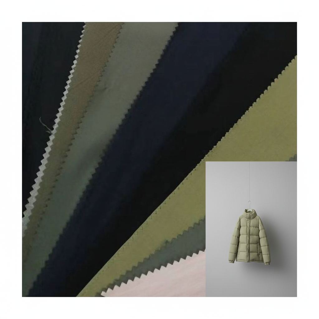 Waterproof Nylon Taslon Fabric 100% Polyamide Taslan 228T Dyed Woven Fabric for Raincoat Jacket Outdoor