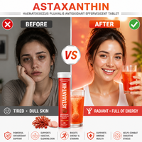 Comprimés effervescents d'astaxanthine antioxydante OEM avec Haematococcus Pluvialis, saveur citron, pour la santé de la peau et anti-âge