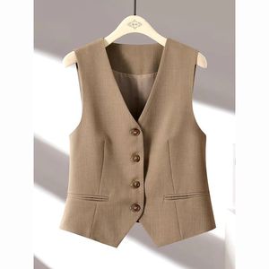 <span class=keywords><strong>Chaleco</strong></span> Formal de <span class=keywords><strong>Mujer</strong></span> <span class=keywords><strong>con</strong></span> Cuello en V, Cierre de Botón, Sin Mangas, <span class=keywords><strong>con</strong></span> Bolsillos, para Oficina - Product Image 4