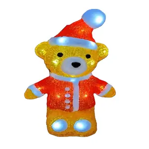 Wholesale Suppliers New Bear Acrylic LED Light Waterproof Cute Warm White Light Indoor/Outdoor Decoration Embellishment String