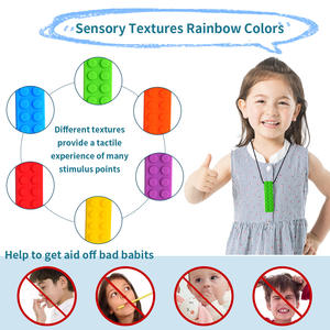Blocs de Construction en Silicone Créatif pour Enfant, Jouet de <span class=keywords><strong>Palais</strong></span> Sensoriel, Bâton de Dentition, Collier à Mâcher pour Enfants Autistes - Product Image 4
