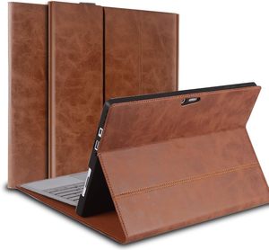 Étui en cuir véritable pour Microsoft Surface Pro (4/5/6/7/7+) Coque de protection avec porte-stylet et clavier de type support - Product Image 1