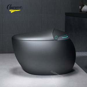 Venta caliente inteligente gris y negro WC inodoro autolimpiante agradable Control remoto inteligente baño inodoro forma de cuenco alargado - Product Image 2