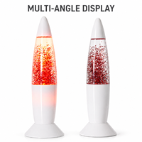 Lampe de table fusée moderne à LED à changement de couleur, à piles, en ABS, avec bouton manuel, pour chambre d'enfant, veilleuse domestique