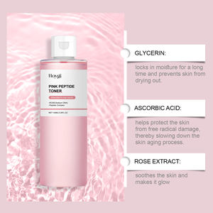 Tónico Facial Rosa con Oligopéptido-1 y Vitamina C, Hidratante, Calmante, con Péptidos, Cuidado de la Piel Coreano, Exfoliante - Product Image 3
