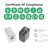Chargeur mural USB double port personnalisé avec logo, multi-prises PSB PSE TUV S-MARK 20W PD NOM EAC FCC 9V 2.22A