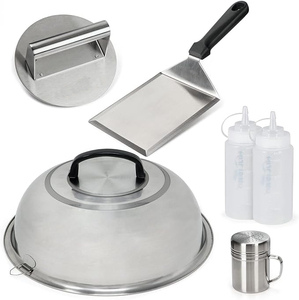 Nhà máy vỉ nướng spatulas cho Flat Top nướng thép không gỉ Burger smasher bóp chai vỉ nướng phụ kiện Kit - Product Image 1