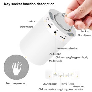 Loa Bluetooth Cảm Ứng Thông Minh Cầm Tay Không Dây Máy Phát Nhạc LED Đèn Ngủ Nhiều Màu Đèn Bàn Cạnh Giường Ngủ Hỗ Trợ Thẻ TF AUX Với Mic - Product Image 3