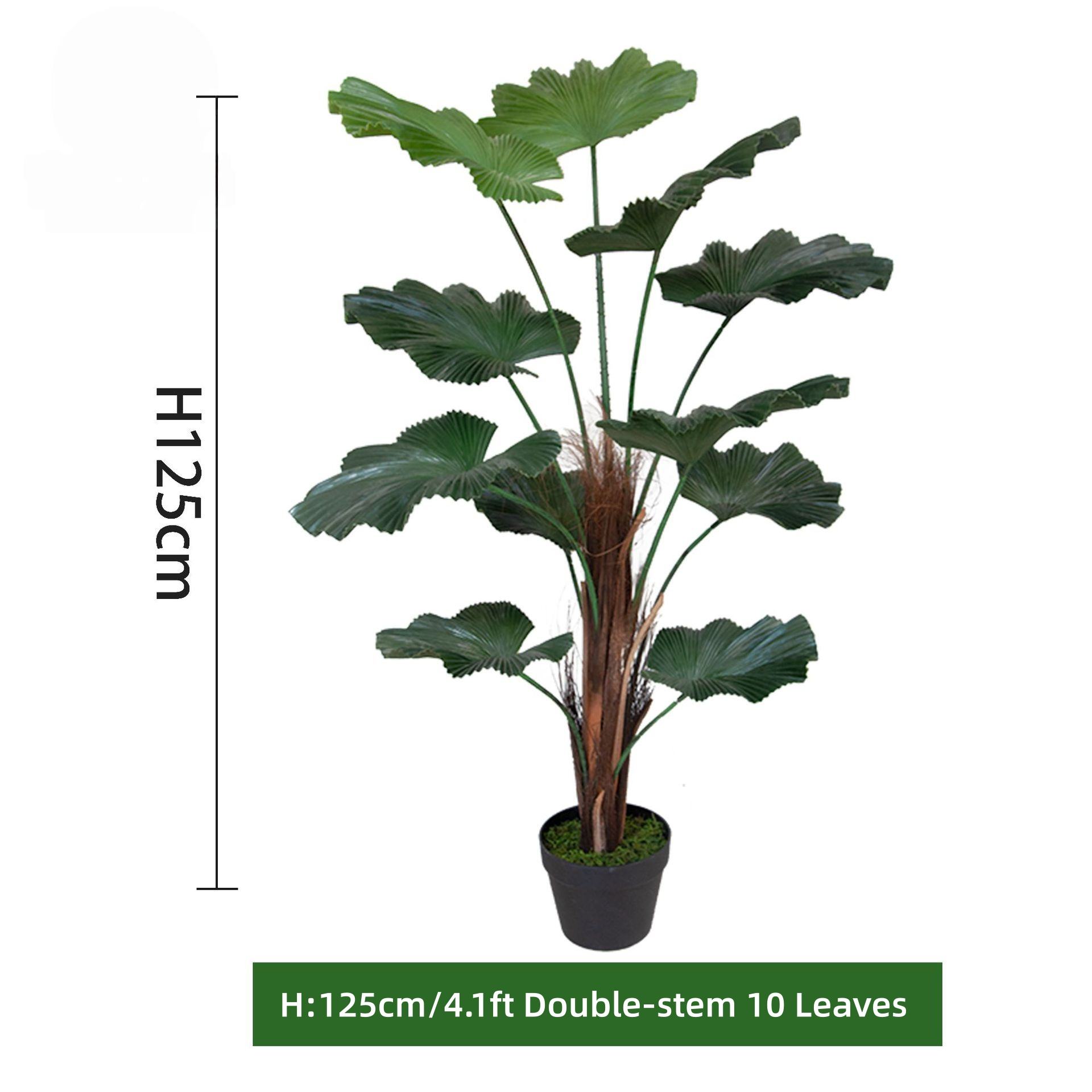 125 cm/4,1 pieds Tige unique 11 feuilles