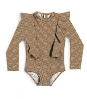 Fábrica de trajes de baño de China, traje de baño negro femenino, traje de neopreno de surfista, manga larga, corte alto, cremallera en la espalda, hombros, volantes, traje de baño