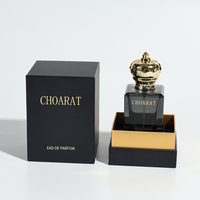 Flacon de parfum vide de luxe noir carré unique et personnalisé en usine, flacon de parfum en verre cube à fond épais de 50 ml et 30 ml avec boîte