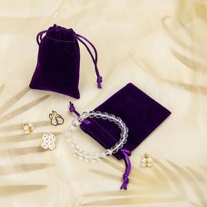 Bolsa de Terciopelo Personalizada con Cordón, Bolsa de Regalo de Tela, Microfibra, Ante Sintético, Bolsa de Terciopelo Personalizada - Product Image 5