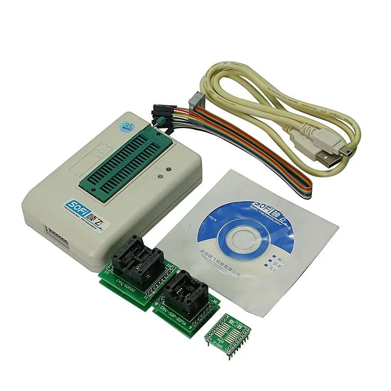 HighSpeed SOFI SP8-A SPI Bios USB Pemrogram Universal dengan Adaptor Soket IC 3 Buah dan Kabel Unduh ISP