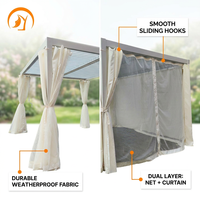 Pergola Bioclimatique Motorisée Moderne en Acier DIY avec Toit à Lames Rétractables Fantaisie pour Décoration de Jardin