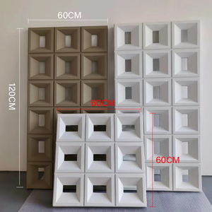 Panneau mural géométrique ABS moderne à face unique, composant <span class=keywords><strong>en</strong></span> ciment polyuréthane, <span class=keywords><strong>brique</strong></span> creuse PU, décoration murale 3D, bloc de pierre - Product Image 2