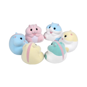 Nouveauté : Jouets à presser promotionnels à récupération lente en mousse PU floquée, mignonnes boules <span class=keywords><strong>anti</strong></span>-<span class=keywords><strong>stress</strong></span> en forme d'hamster, personnalisables avec logo - Product Image 1