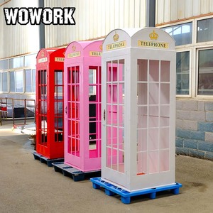 WOWORK ขายส่งตู้โทรศัพท์พร้อมฉากหลังดอกไม้ ตู้โทรศัพท์ลอนดอนสำหรับตกแต่งงานแต่งงาน - Product Image 2