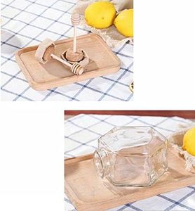 200ml 380ml Glass Jar Honey Mini Honey Jars Glass Hexagonal Seal Designed Storage <b>Container</b> Jars with Wood Bamboo Lid - Product Image 3