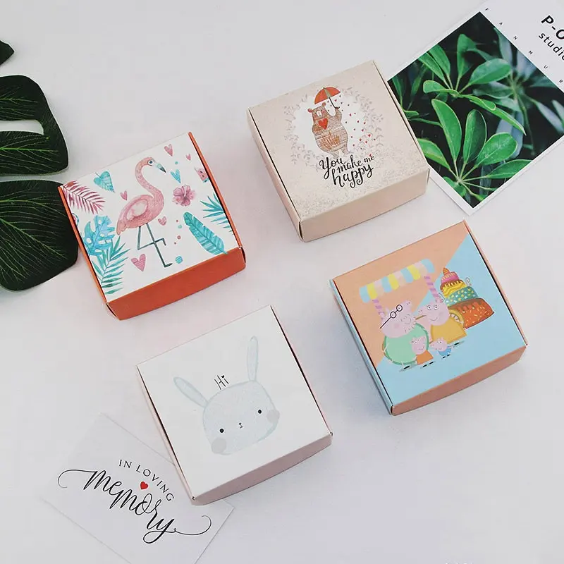 Wholesale eco friendly multi color printed lovely paper gift packaging boxes for soap bar